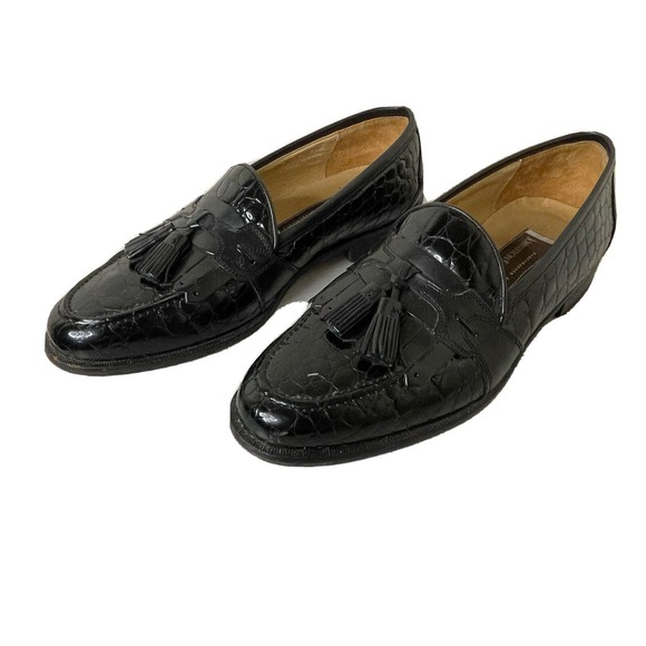 JOHNSTON & MURPHY Loafers US 8.5 M Black Patent Leather Croc Tassel Men’s Shoes main image 5